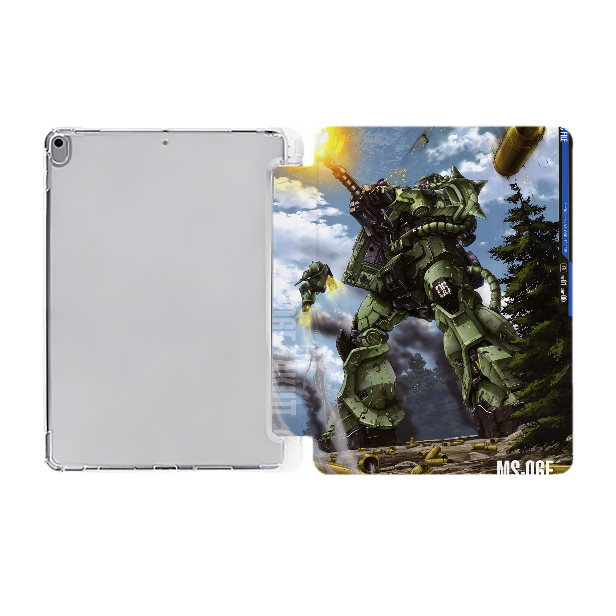 （画像用） 機動戦士ガンダム Mobile Suit Gundam IPad ケース ペン収納付き 三つ折りスタンド PUレザー×シリコン 対応機種9.5/10.5/10.9インチ